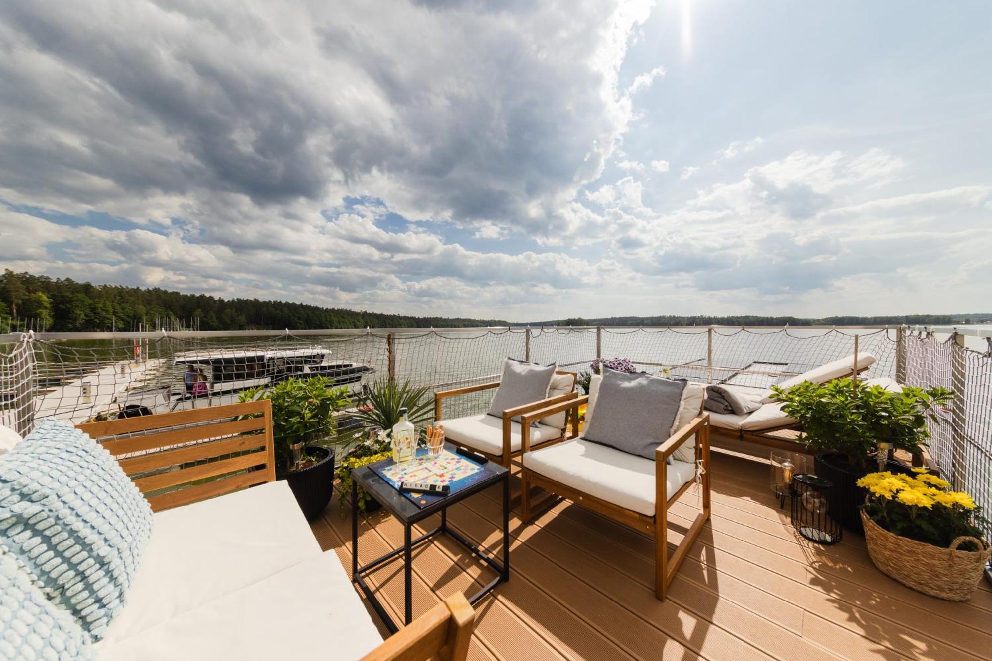 Domek Na Wodzie - Houseboat -Sauna, Taras Na Dachu, Dwie Sypialnie Mikołajki Zewnętrze zdjęcie